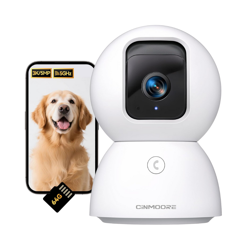 3K Wi-Fi Camera w/ No-Monthly-Fee AI & 64GB SD-SnoWhite(C2U)