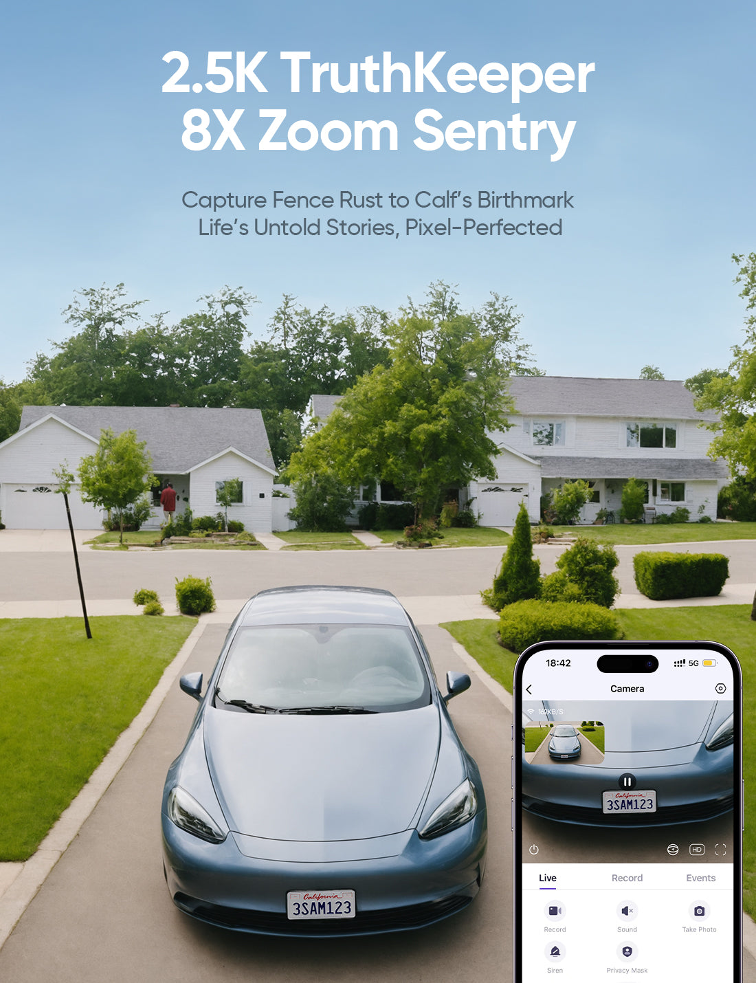 Solar 4G AOR Camera w/ 3-in-1 SIM & 64GB SD (White)-4GSENTRY(PT2U)