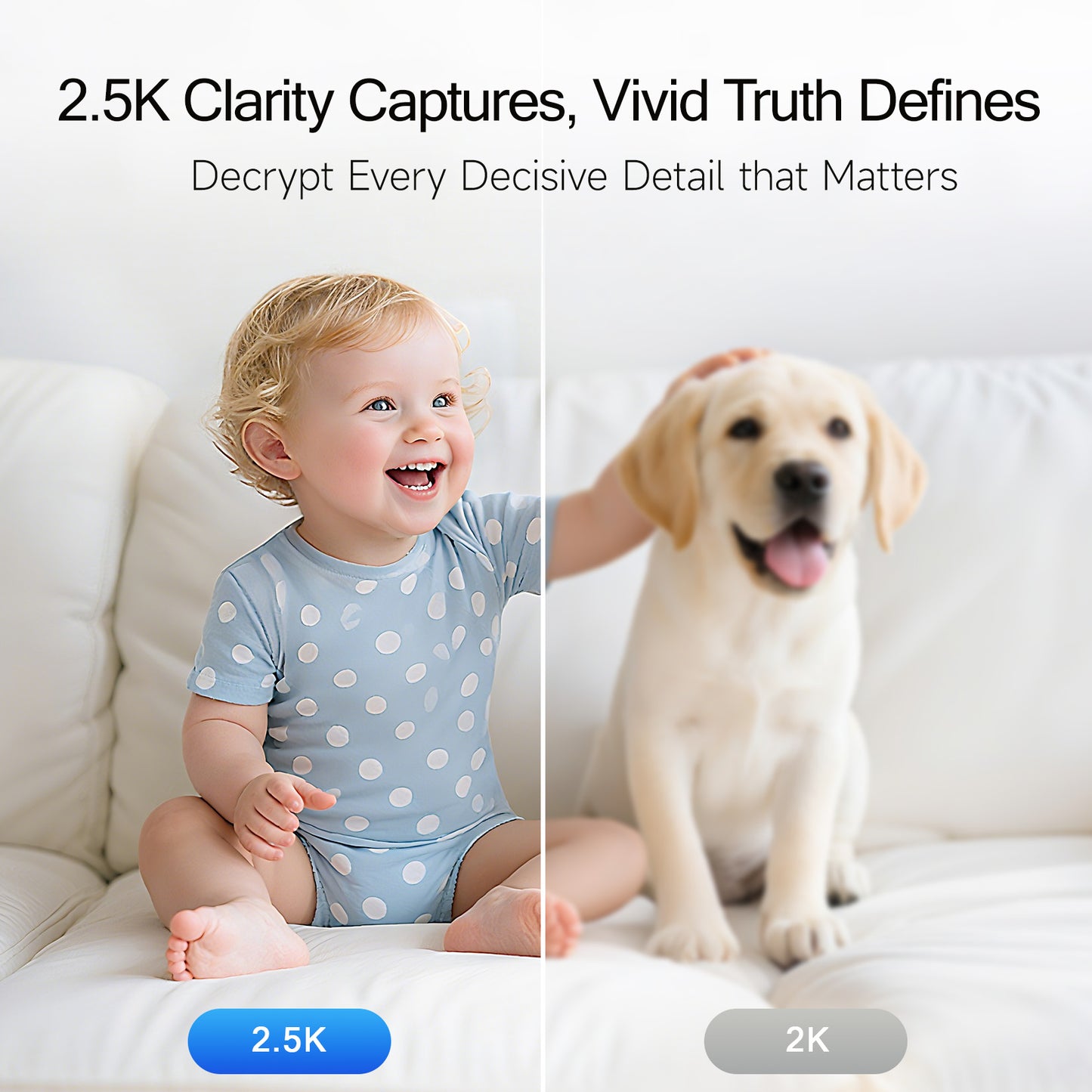 3-Pack 2.5K Wired Wi-Fi Camera w/ Non-subscription AI Detections & Alerts-Snowbear(C2LU)