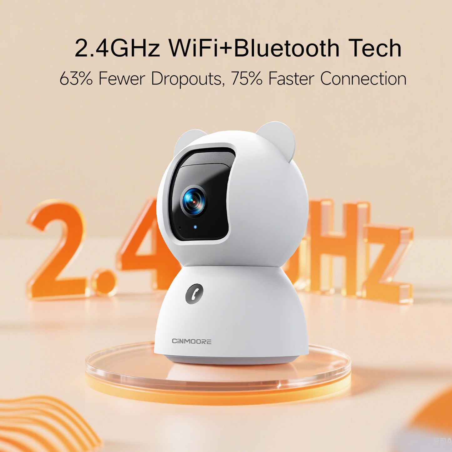2.5K Wired Wi-Fi Camera w/ Non-subscription AI Detections & Alerts-Snowbear(C2LU)
