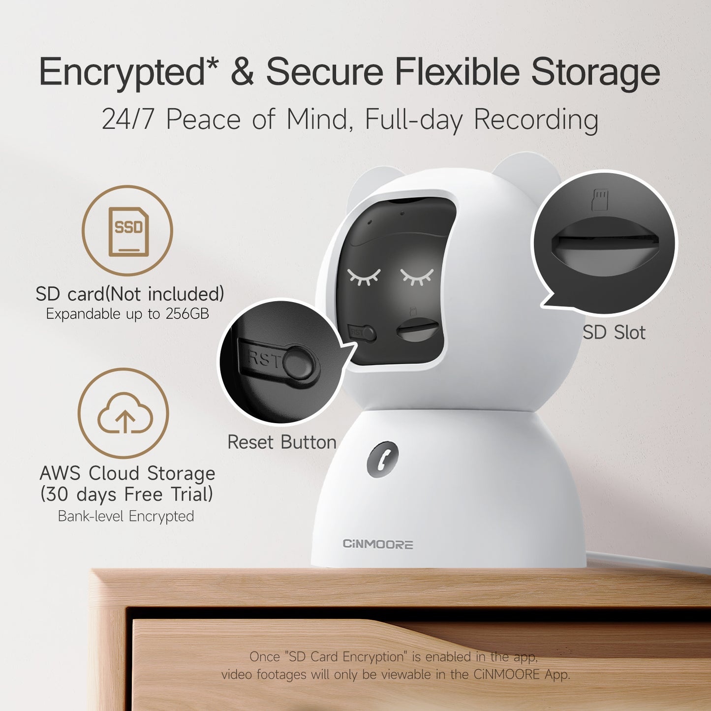 3-Pack 2.5K Wired Wi-Fi Camera w/ Non-subscription AI Detections & Alerts-Snowbear(C2LU)
