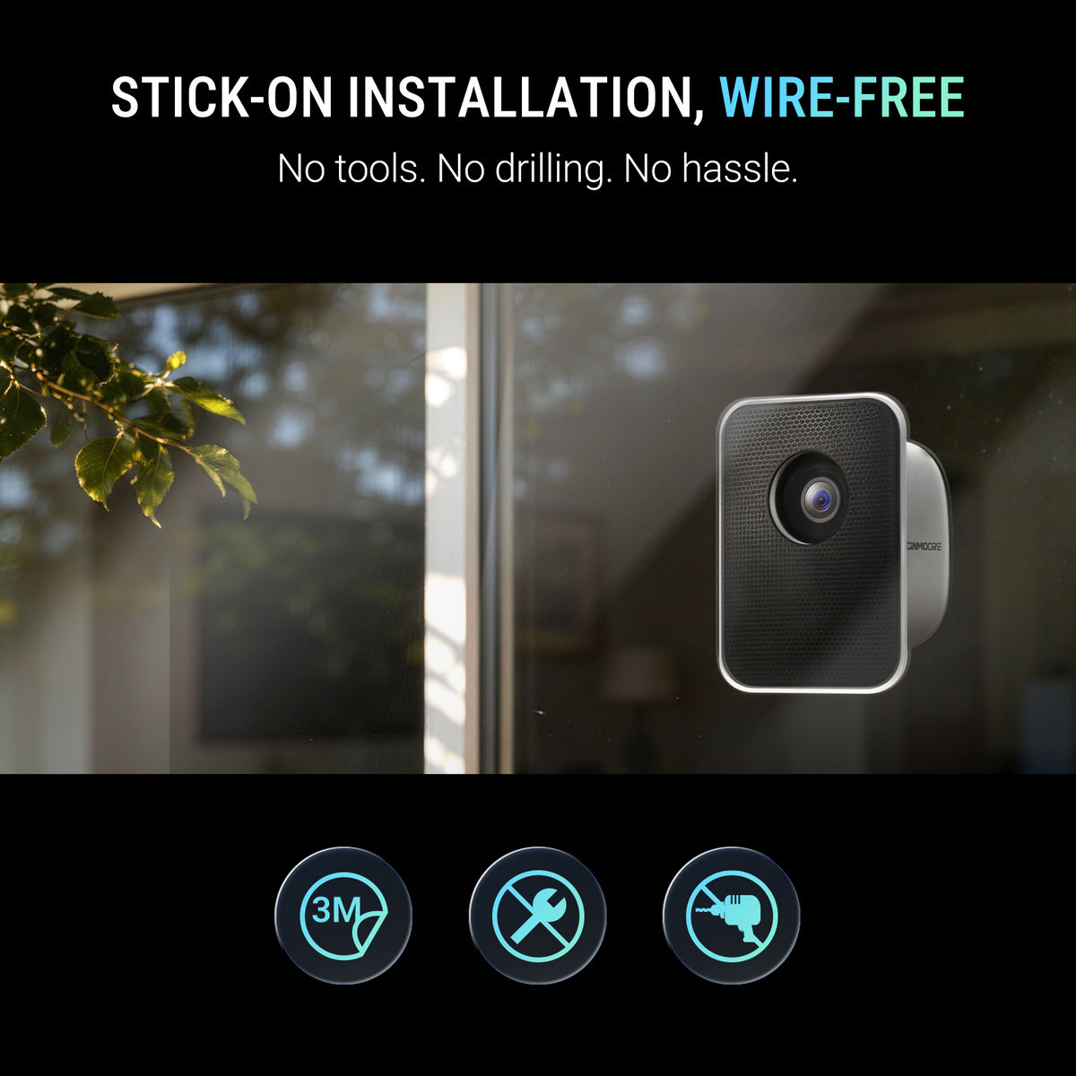 Wireless 2.5K Wi-Fi Window Security Camera w/ Non-Subscription AI Detections(BC22EU)