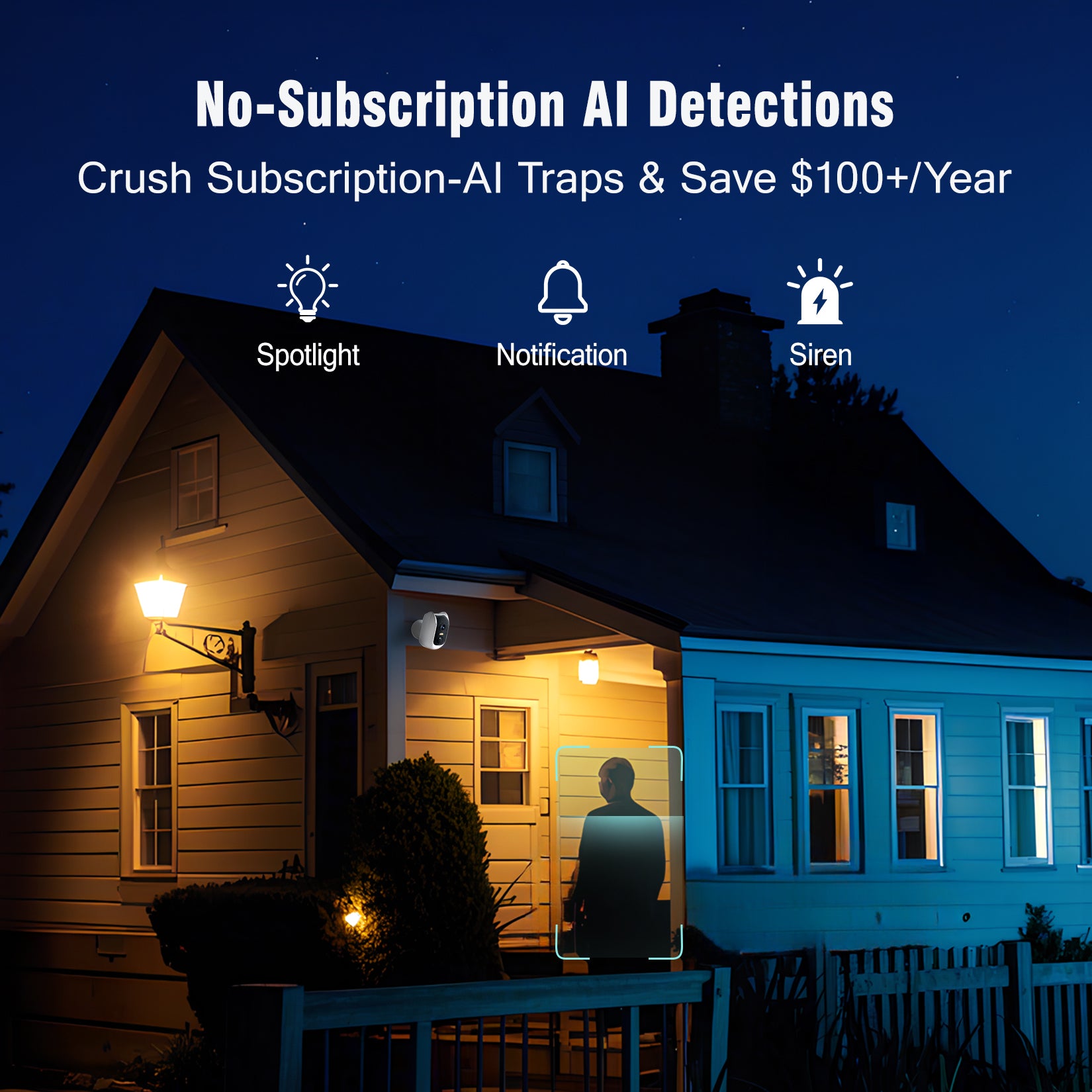 Refurbished-4Pack Wireless 2.5K Wi-Fi Camera w/ Non-Subscription AI & Pre-Roll(BC3U)