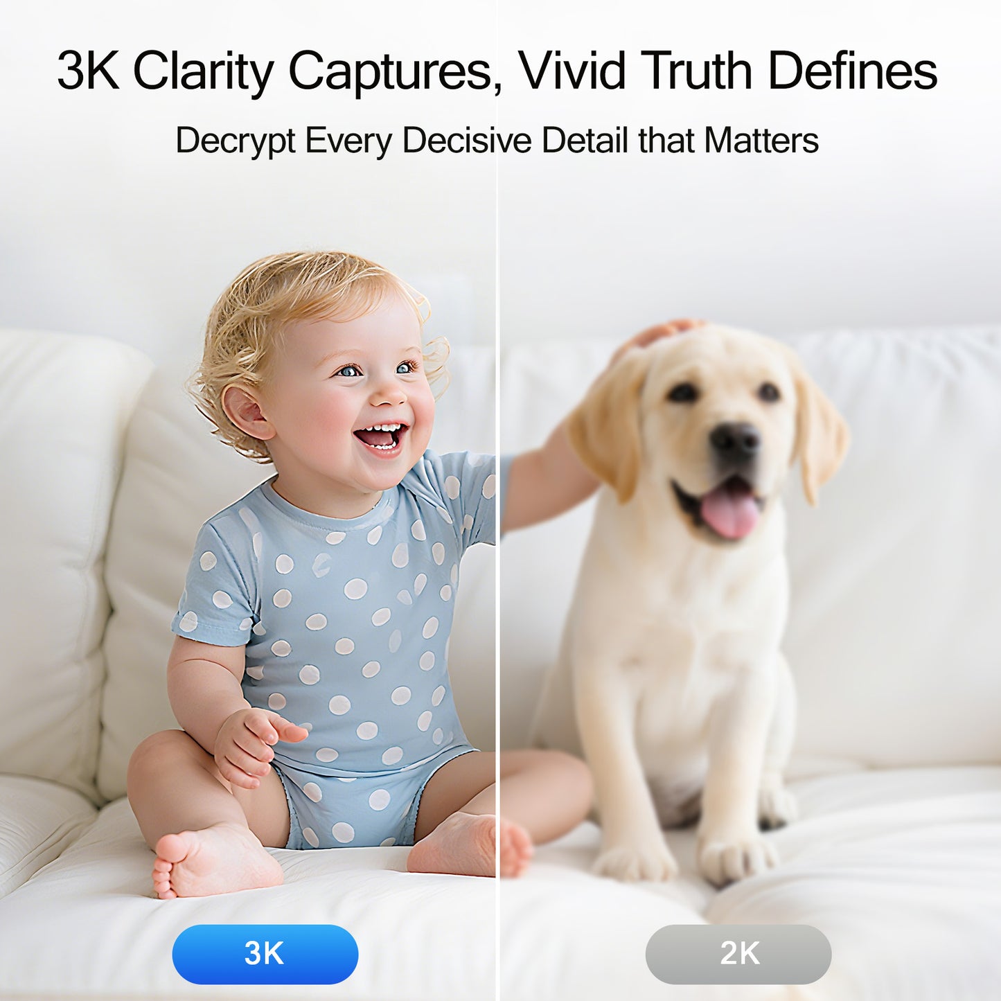 2-Pack CINMOORE 5G Security Camera Indoor - 3K Pet/Dog Camera with Speaker/Phone App(C2U)