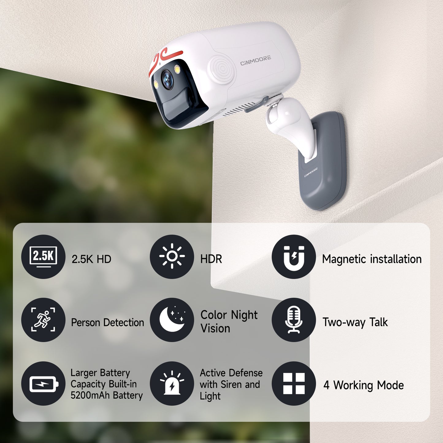 Wireless 2.5K Wi-Fi Cam w/ Non-Subscription AI & Pre-Roll-MonkeyKing(BC2U)