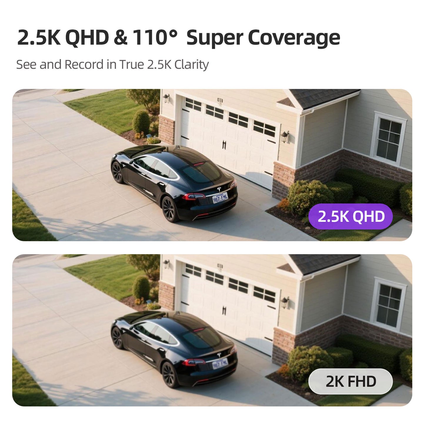 Wireless 2.5K Wi-Fi Battery Camera w/ Non-Subscription AI Detections(BC22U)