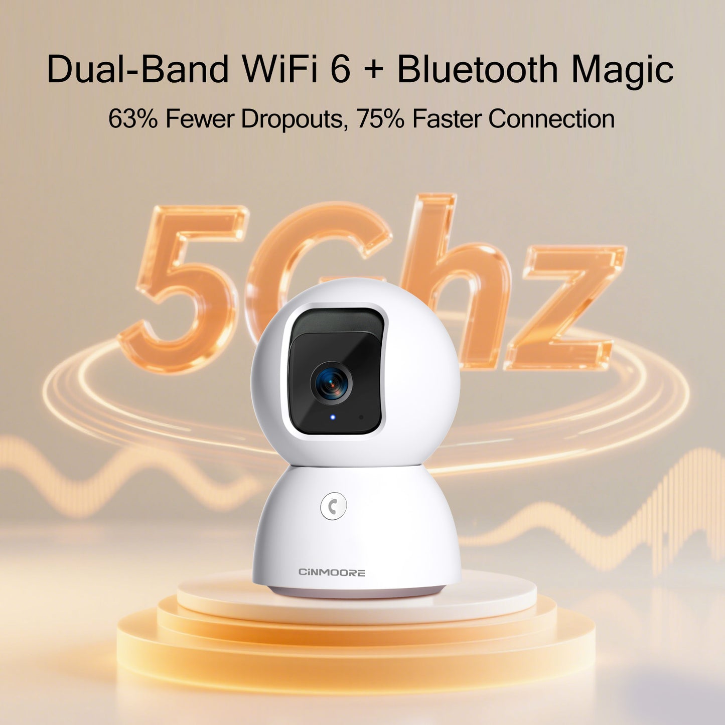 4-Pack CINMOORE 5G Security Camera Indoor - 3K Pet/Dog Camera with Speaker/Phone App(C2U)