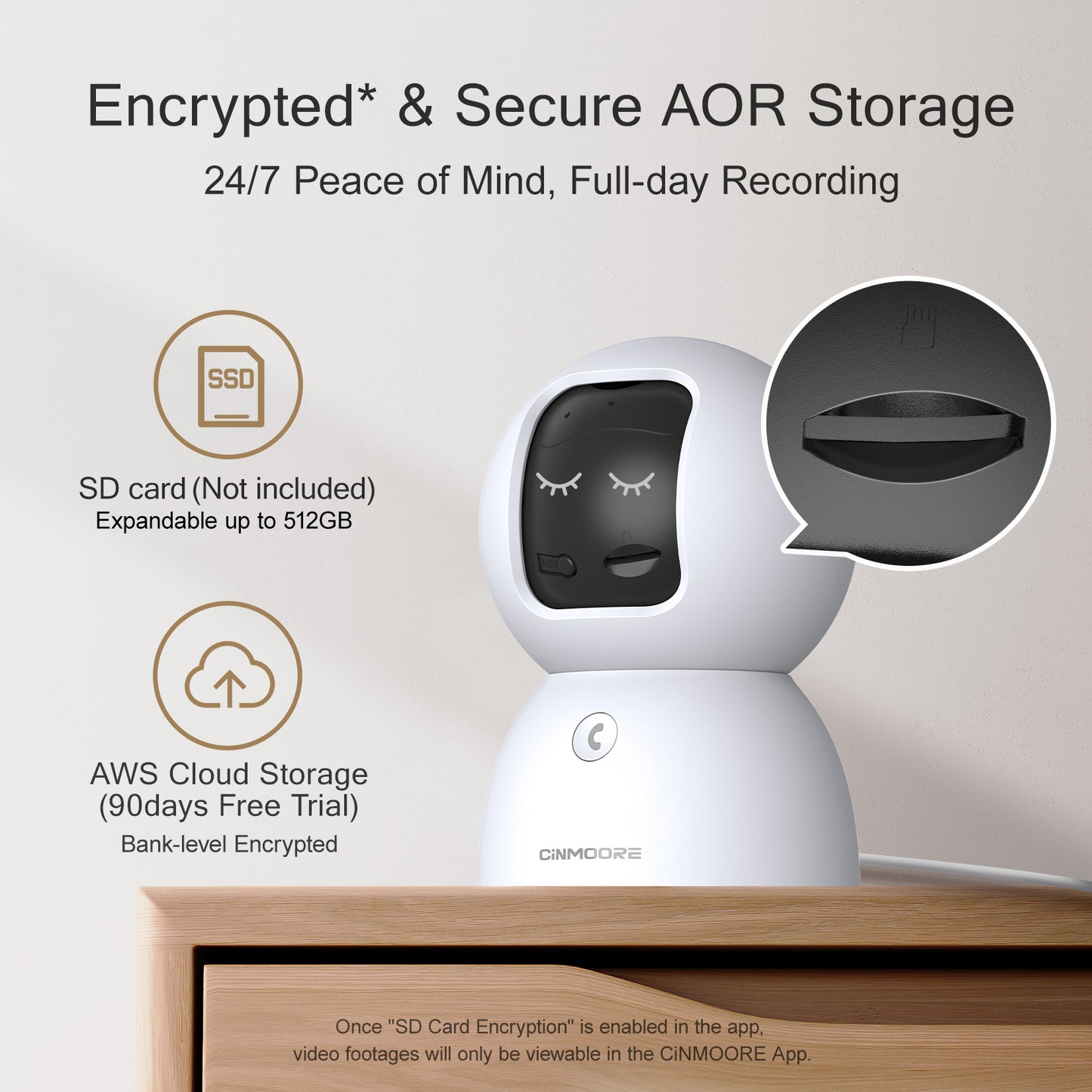 4-Pack CINMOORE 5G Security Camera Indoor - 3K Pet/Dog Camera with Speaker/Phone App(C2U)