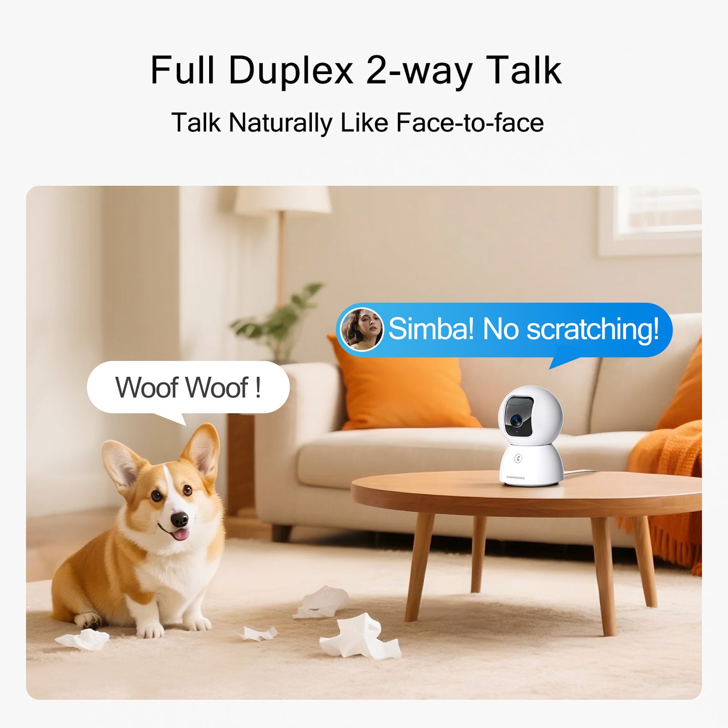 4-Pack CINMOORE 5G Security Camera Indoor - 3K Pet/Dog Camera with Speaker/Phone App(C2U)