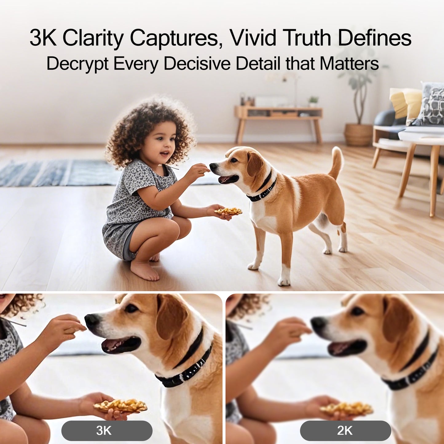 3K Wi-Fi Camera w/ No-Monthly-Fee AI & 64GB SD-SnoWhite(C2U)